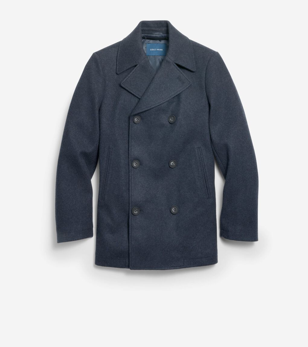 STRETCH WOOL PEACOAT
